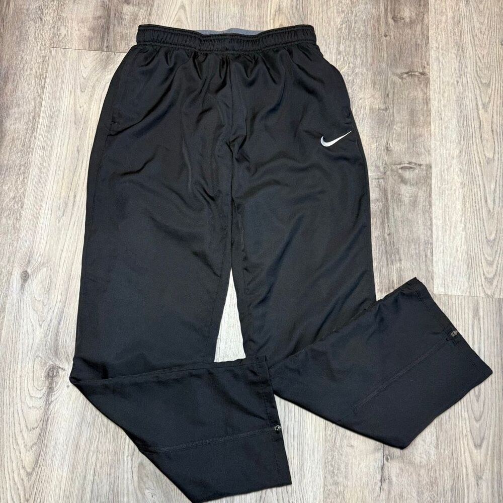 Nike Men Training Pants Black DRI-FIT Zipper Legs Size Small